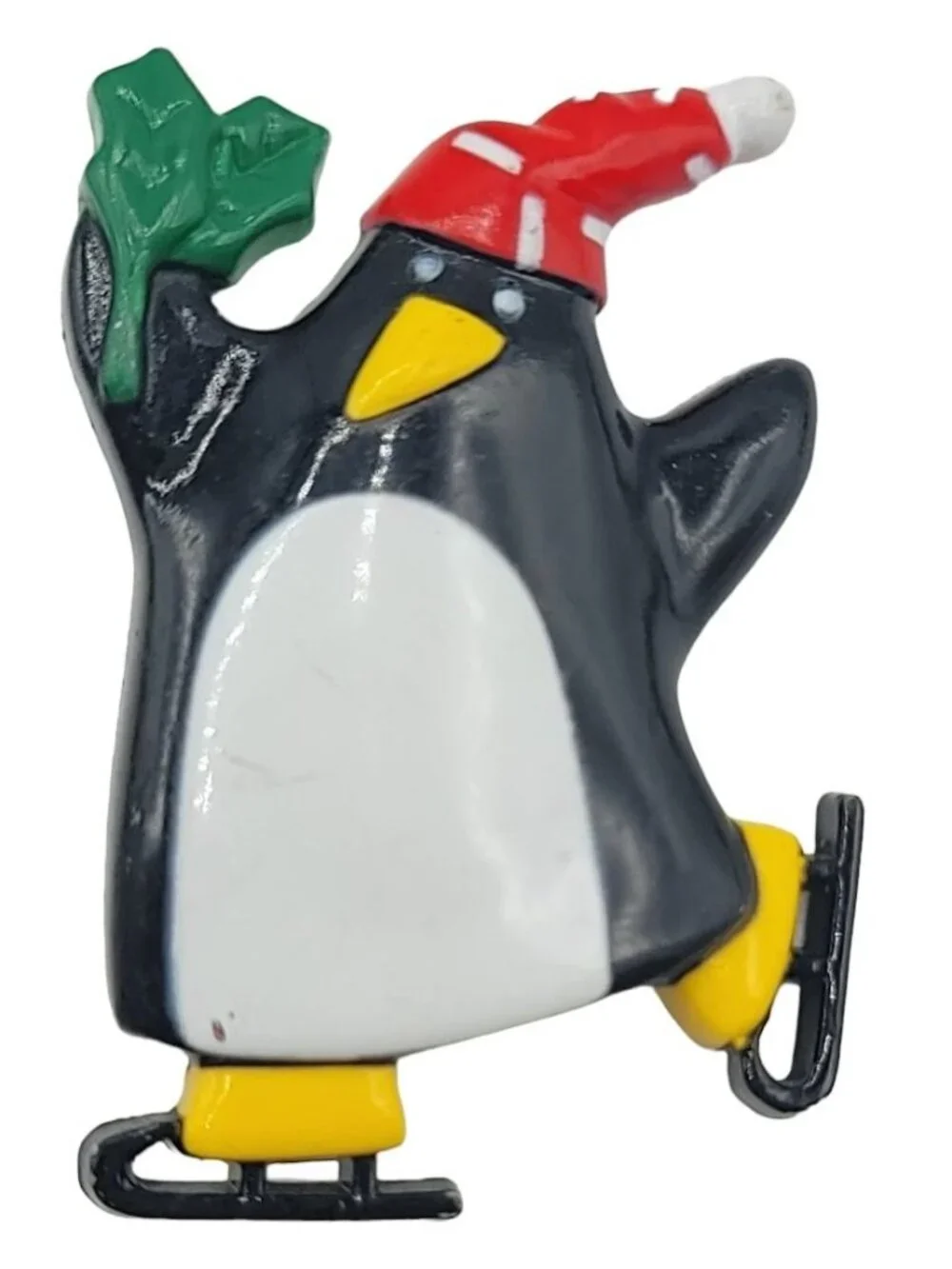 1989 Hallmark Christmas Holiday Ice Skating Penguin Lapel Pin